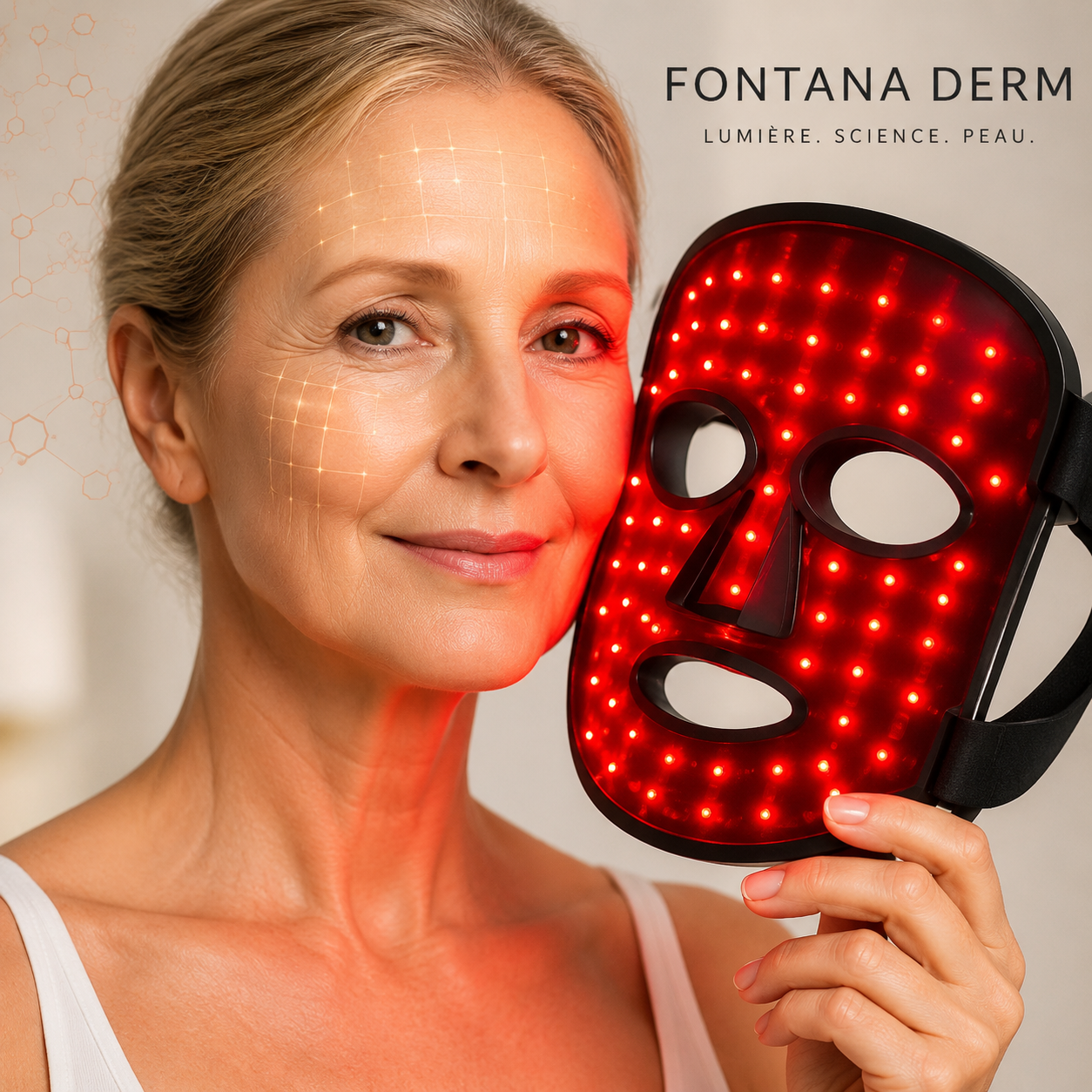 Masque LED Visage – Technologie Anti-Âge Avancée