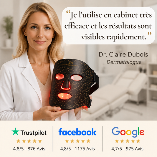 Masque LED Visage – Technologie Anti-Âge Avancée