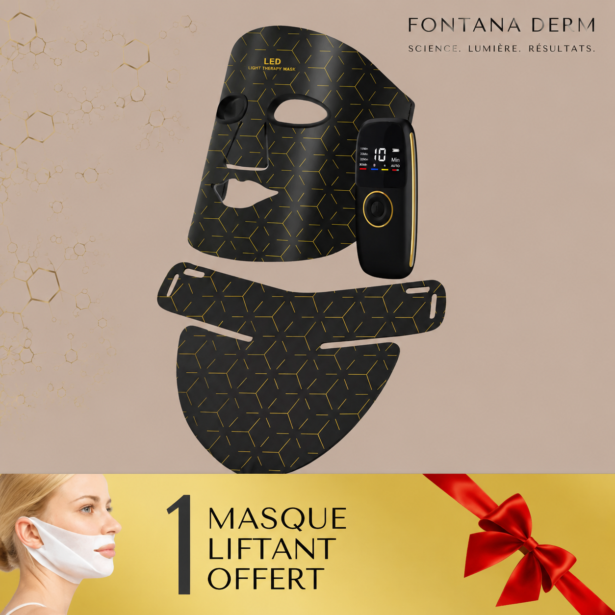 Masque LED Visage – Technologie Anti-Âge Avancée